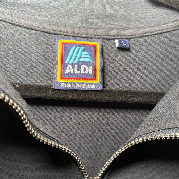 Aldi Gear Capsule Collection Navy 1/4 Zip Jacket Pullover Shirt Adult L Grocery - Picture 5 of 5